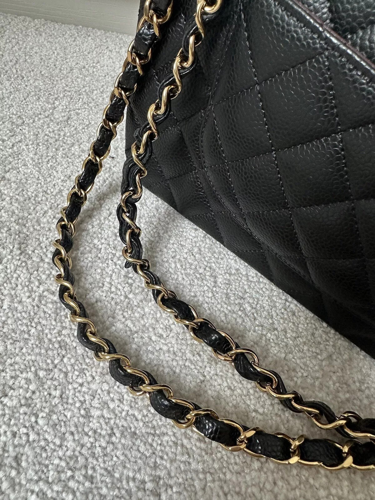 Chanel Classic Double Flap Medium Caviar Leather Gold Hardware Boxed & Receipt  | eBay | eBay UK