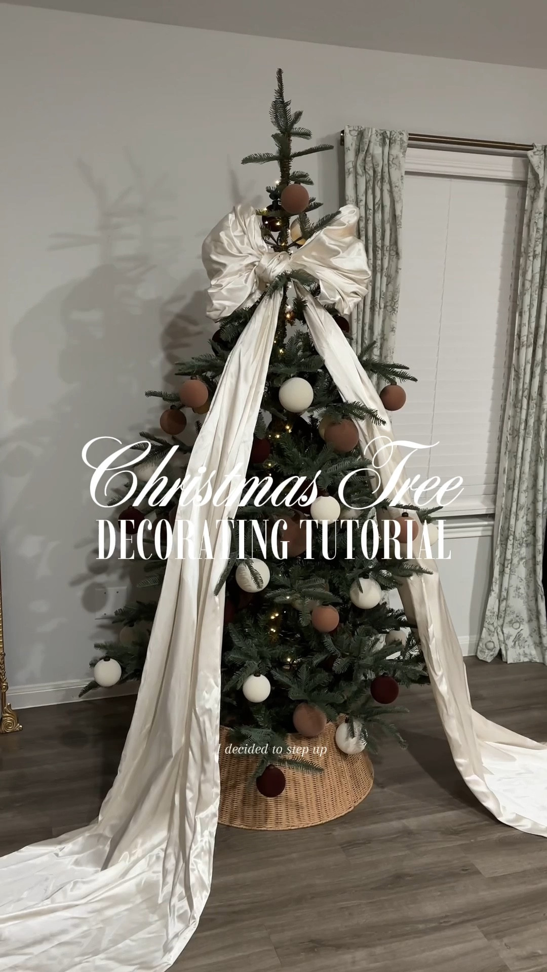 Christmas tree decor! 🤎

the bow is a DIY, I used white poly satin (linked an option 

#LTKStyleTip #LTKHome #LTKHoliday