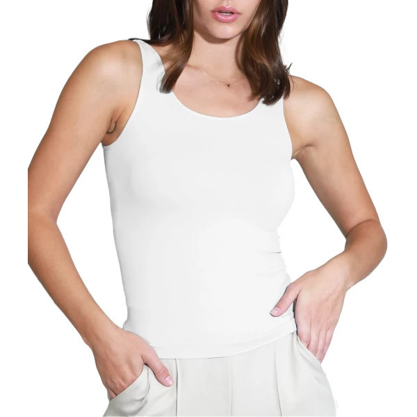 Women's NikiBiki Jersey Short Scoop Neck Tank Top One Size White | Scheels