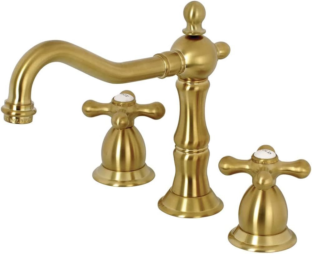 Kingston Brass KS1977AX 8 in. Widespread Bathroom Faucet, Brushed Brass, 8 x 7.56 x 7.44 | Amazon (US)