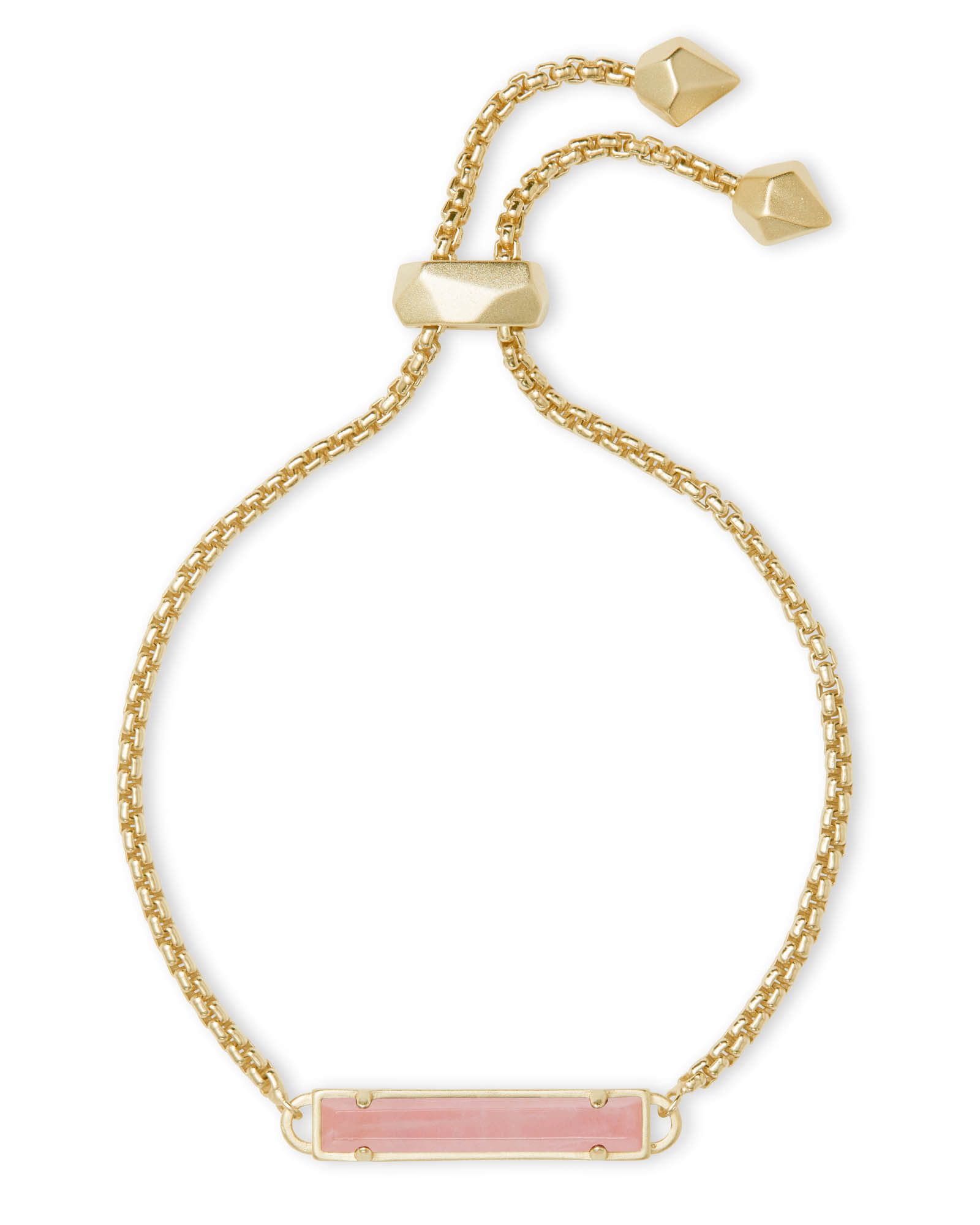 Stan Gold Adjustable Chain Bracelet in Rose Quartz | Kendra Scott