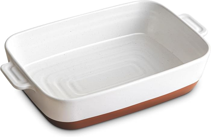 DOWAN Ceramic Casserole Dish for Oven, 9x13 Deep Lasagna Pan, Large Baking Dish with Handles, 4.3... | Amazon (US)