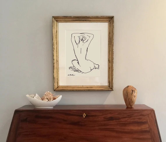 Contour Line Drawing Nude Print Modern Art Matisse Style - Etsy | Etsy (US)