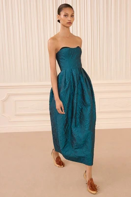 Katerina Strapless Cloque Dress - Beryl | Ulla Johnson