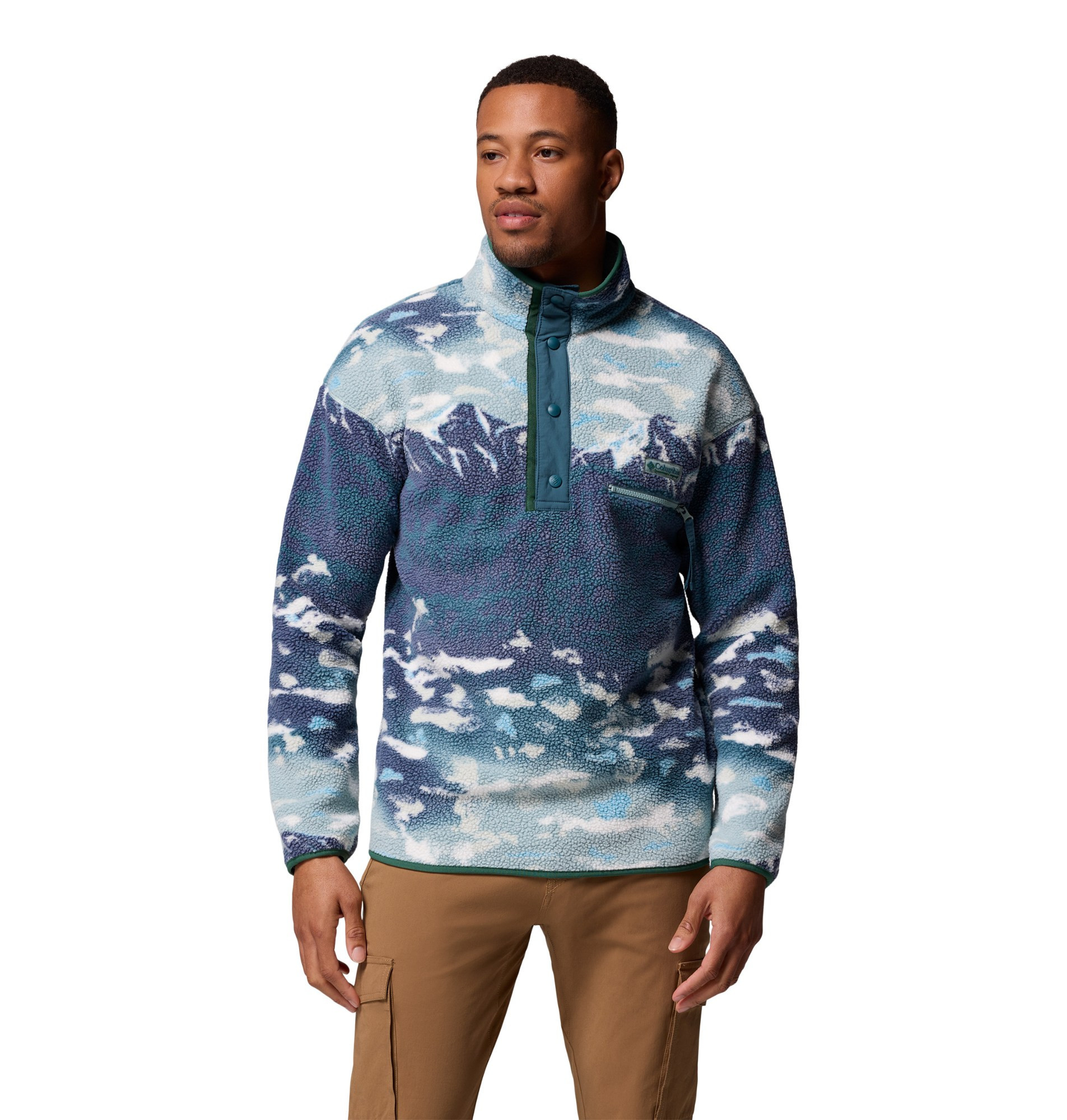 Columbia Men's Helvetia II Printed Half-Snap Fleece Pullover Blue S | REI