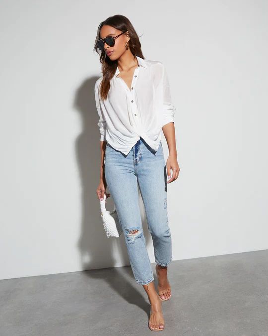 Harper Long Sleeve Button Down Top | VICI Collection