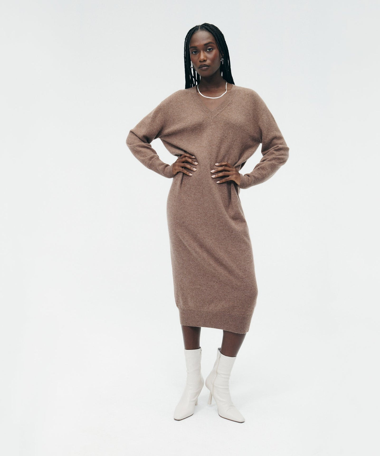 Cashmere V-Neck Dress | NAADAM