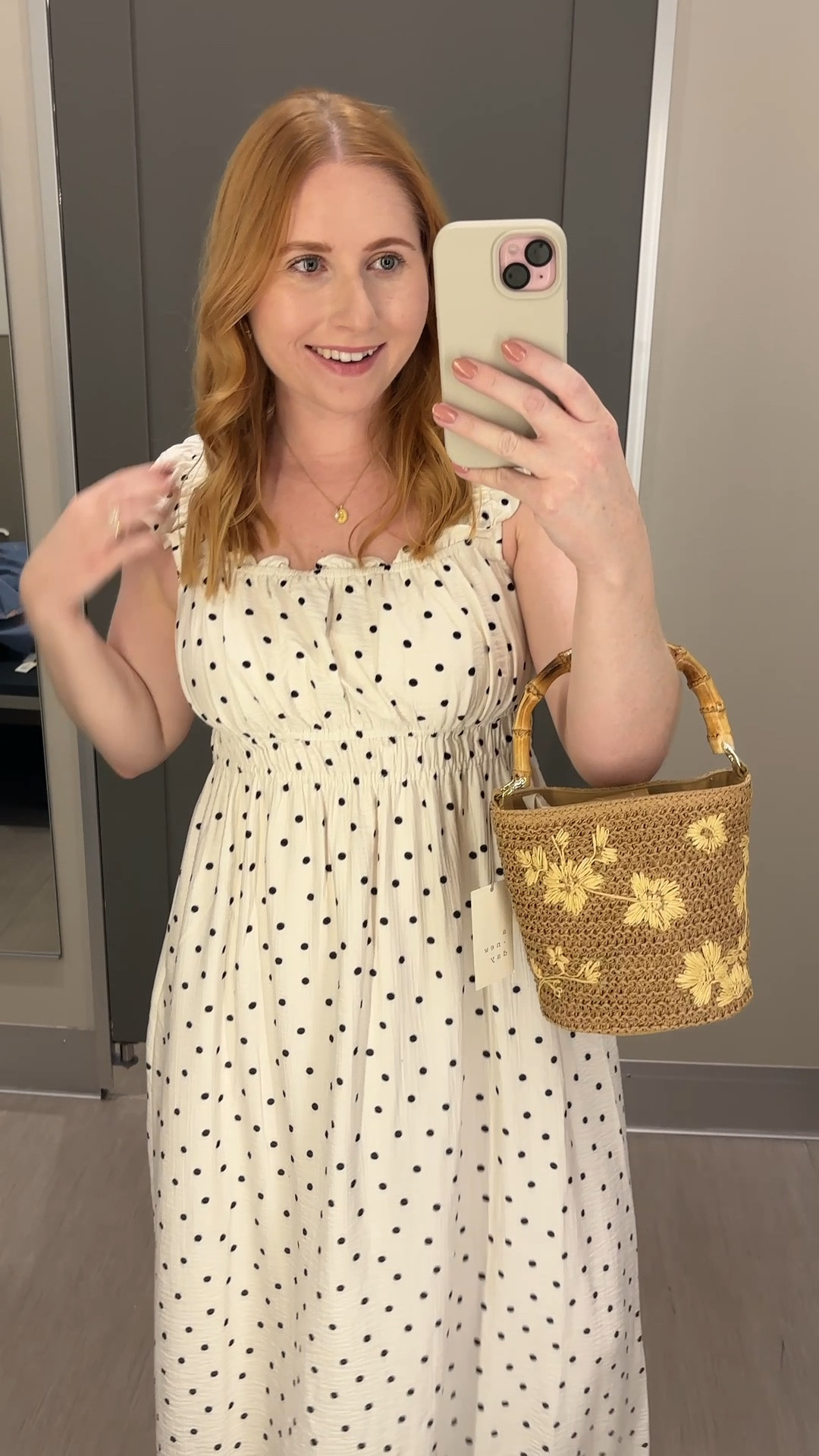 Women's Sleeveless Modern Gauze Femme Ruched Maxi Dress - A New Day™ Cream/Black Dot M

#LTKSeasonal #LTKMidsize #LTKSaleAlert