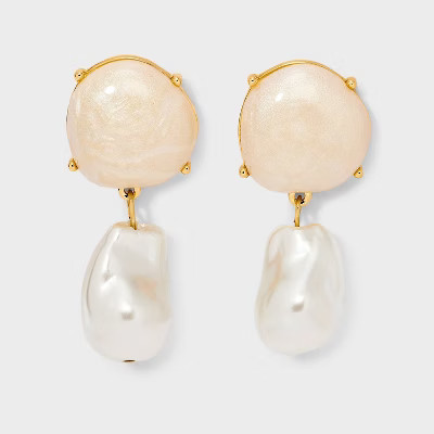 Baroque Pearl Drop Earrings - A New Day™ | Target