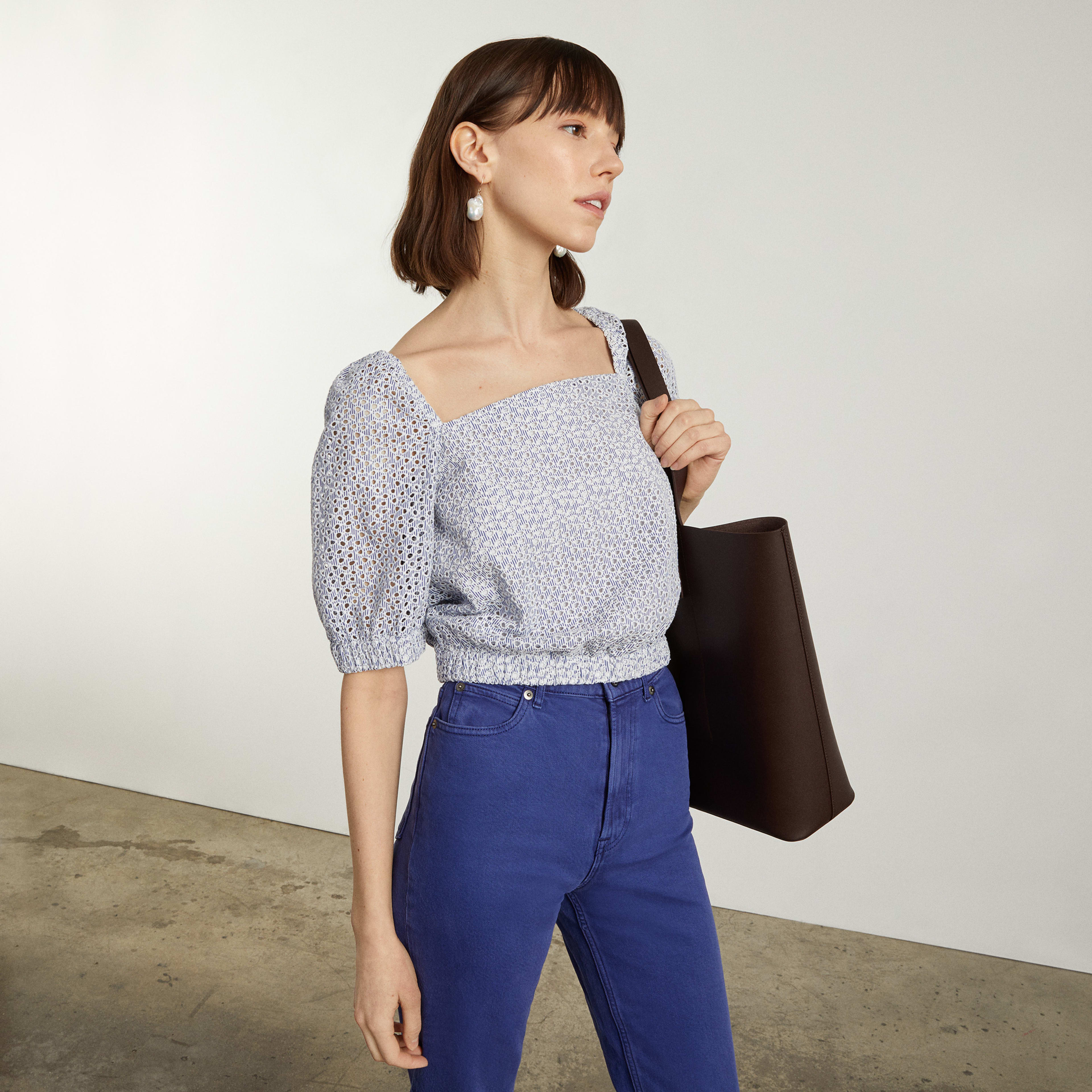 The Eyelet Puff Sleeve Top | Everlane