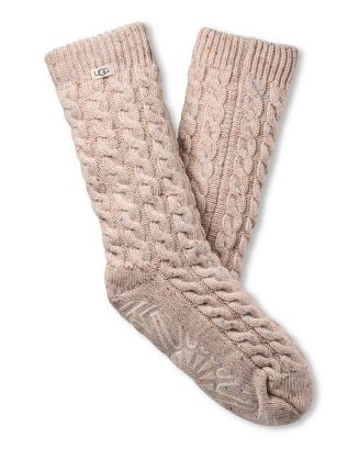 Elowyn Cable Knit Fleece Grip Socks | Bloomingdale's (US)
