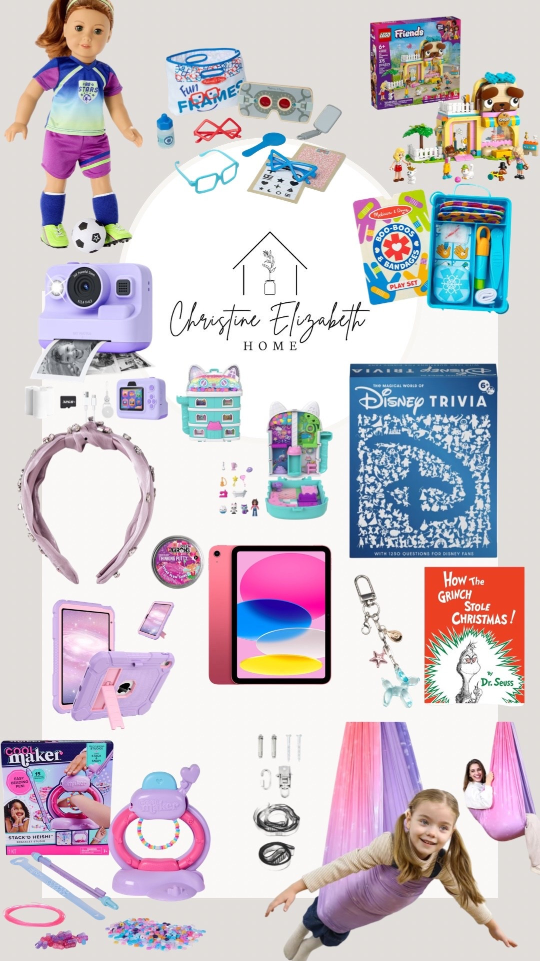 Xmas gifts for my 6 year old, she loves crafts, playing doctor, taking photos and crafts. the reviews are great on this camera bc I know she’s going to take alot of photos and print. she is going to LOVE this swing that we planned for when we built the house. Livs iPad is getting passed down to Cora so she is getting a new one. We don’t do a lot of screen time but with lots of travel coming up, we allow them to watch movies or play learning apps  ◡̈ 

#LTKKids #LTKGiftGuide #LTKmomlife