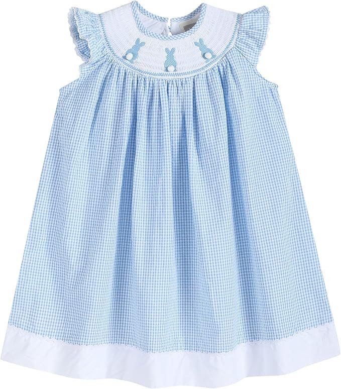 Baby and Girls Smocked Easter Bunny Bishop Dress | Amazon (US)