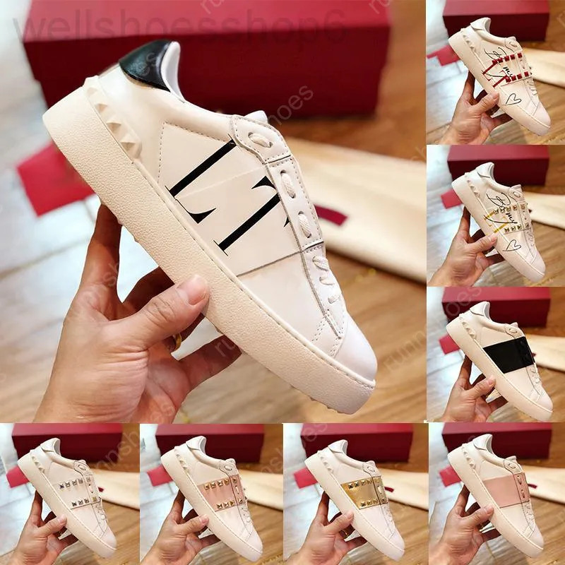 Top quality open untitled studs sneaker mens casual shoes Be My Red Studs Black Heel silver white... | DHGate