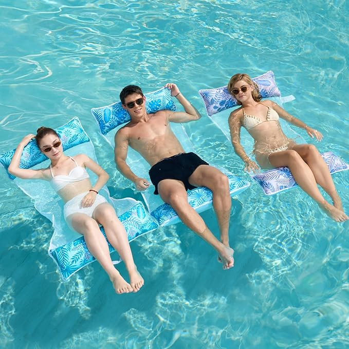 Sloosh 3 Pack Inflatable Pool Float Hammock, Water Lounges, Multi-Purpose Swimming Pool Accessori... | Amazon (US)