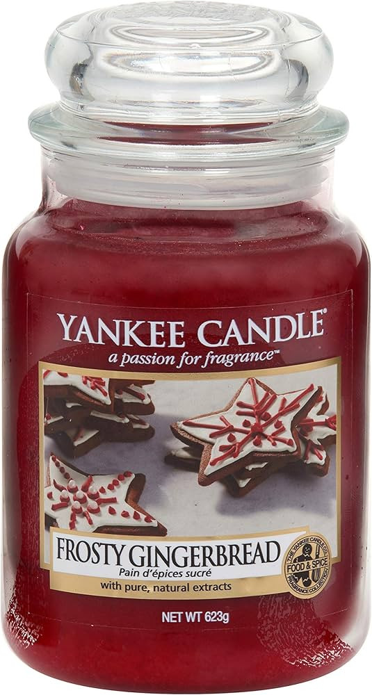 Yankee Candle Duftkerze im Glas (groß) | Frosty Gingerbread | Brenndauer bis zu 150 Stunden | Amazon (DE)
