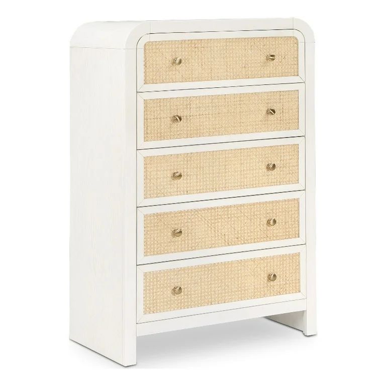 Meridian Furniture Siena White Ash Wood and Natural Cane Chest | Walmart (US)