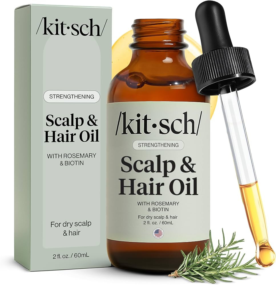 Kitsch Rosemary Oil Pre-Wash Strengthening Hair Oil with Castor, Biotin, Jojoba, Lavender Scent, ... | Amazon (US)