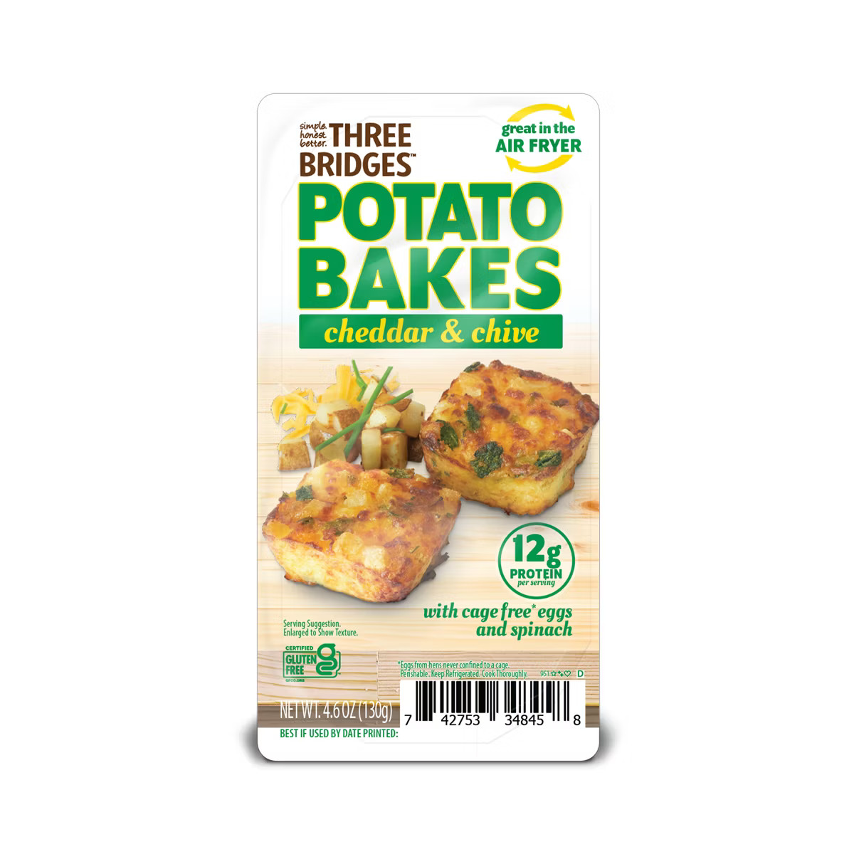 Three Bridges Cheddar and Chive Potato Bakes - 4.6oz | Target