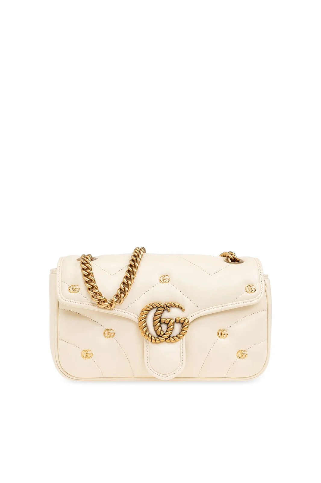 Gucci GG Marmont Logo Plaque Small Shoulder Bag | Cettire Global
