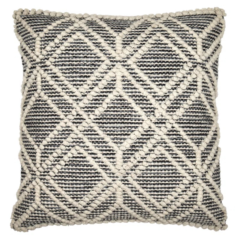 Dakota Fields Handmade Throw Pillow "Jasper" Wool, Cotton Natural Fiber Easy Maintenance for Livi... | Wayfair North America