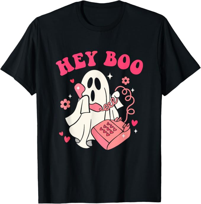 Groovy Hey Boo Cute Ghost Funny Halloween Mens Womens Kids T-Shirt | Amazon (US)