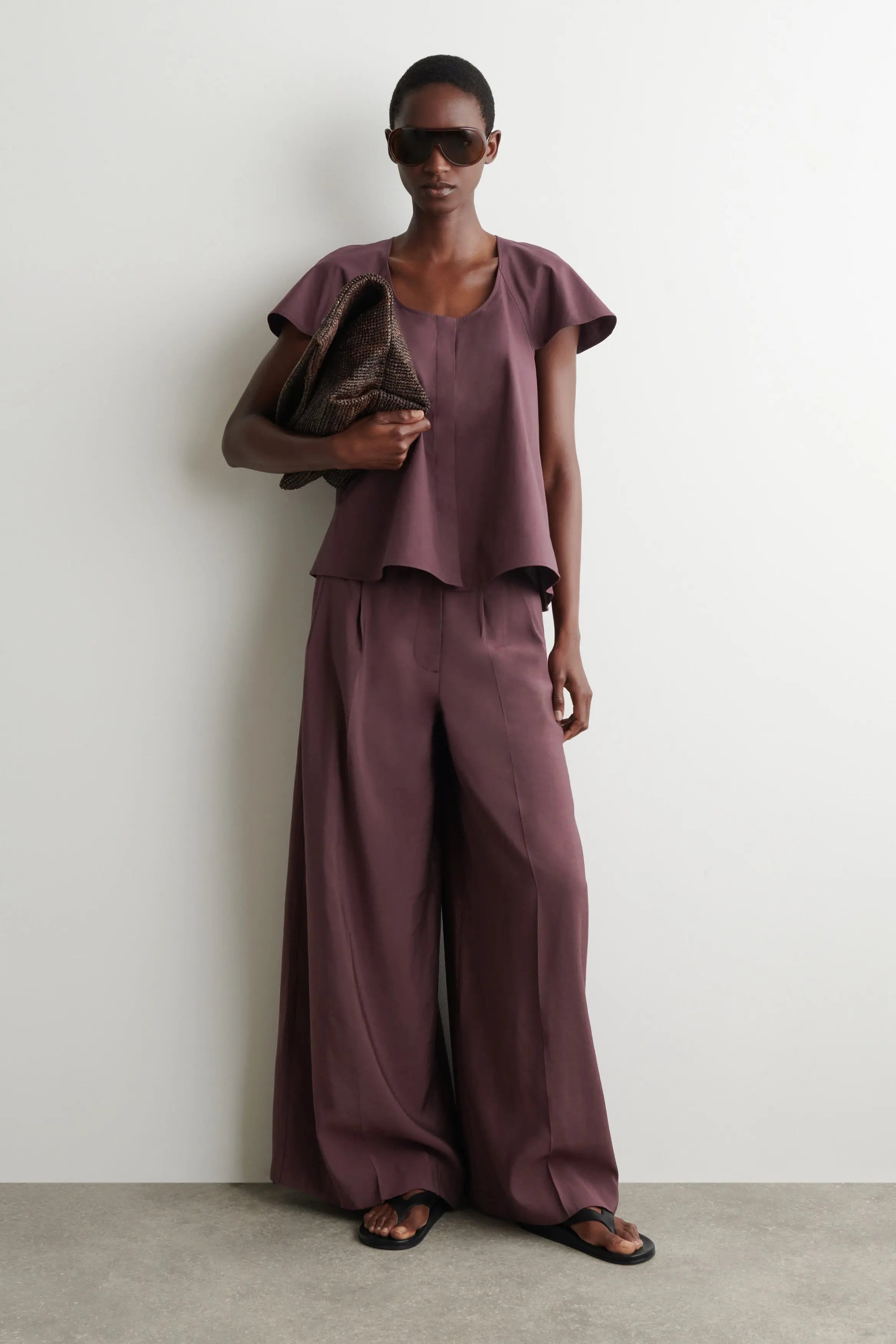 COS Pleated Modal Wide-leg Trousers (Women) | Nordstrom | Nordstrom
