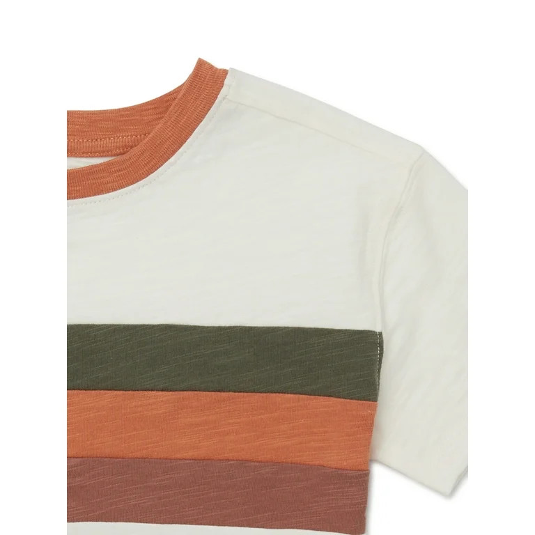 easy-peasy Toddler Short Sleeve Striped Ringer T-Shirt, Sizes 18M-5T | Walmart (US)