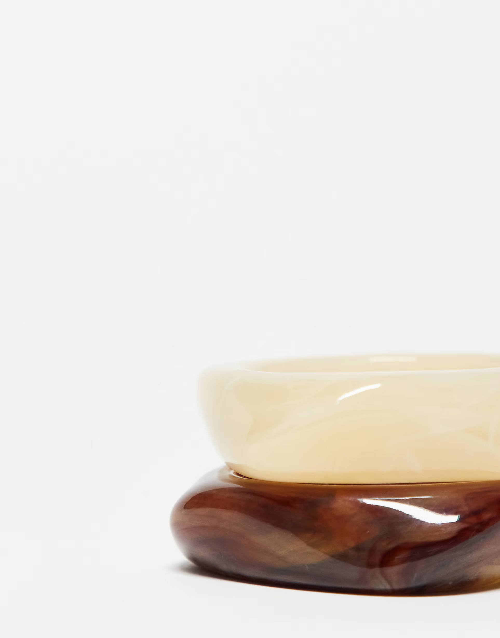 Reclaimed Vintage square bangle 2 pack in cream and brown | ASOS (Global)