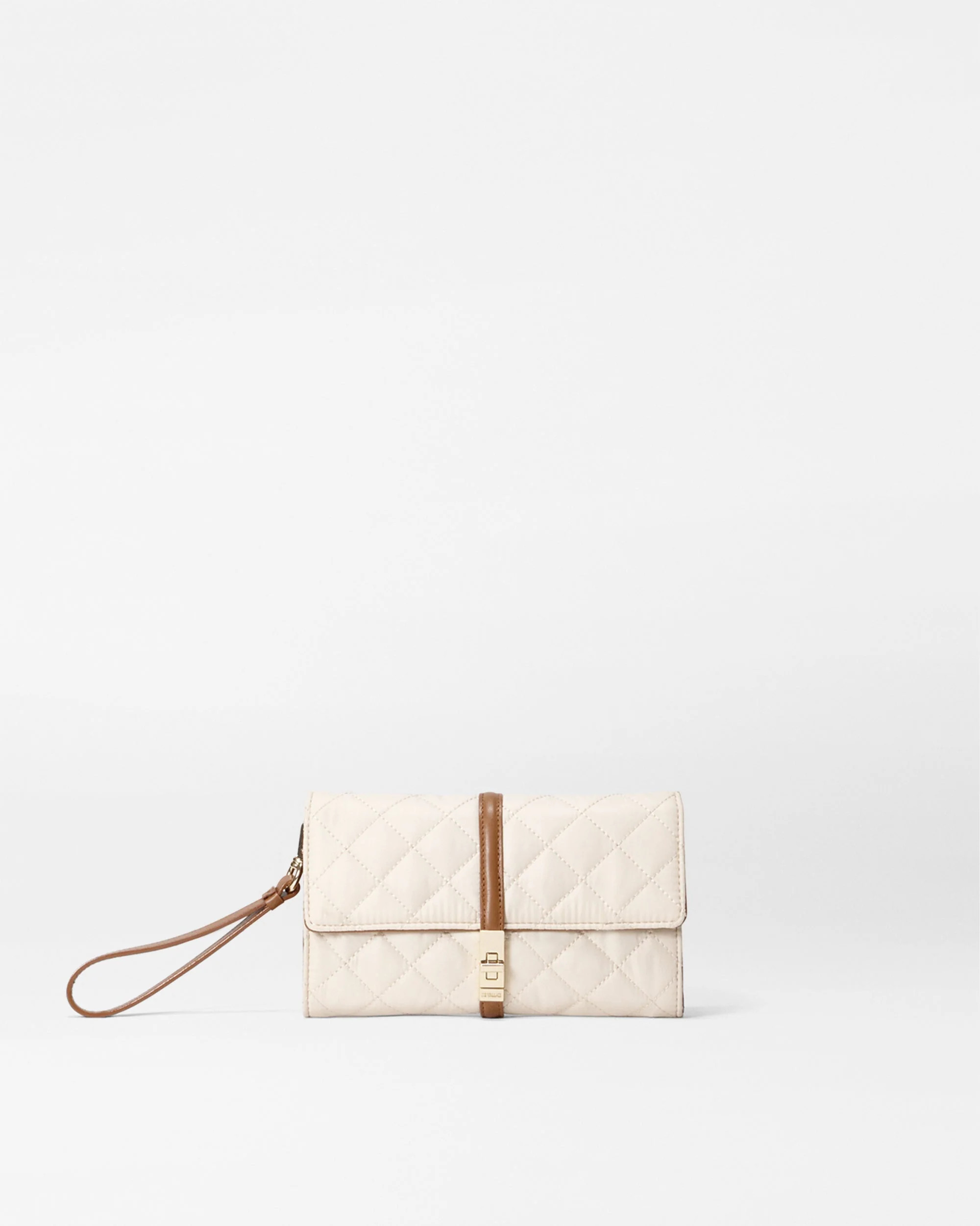 MZ Wallace Sandshell Cream with Brown Astor Convertible Crossbody Fabric Bag | MZ Wallace | MZ Wallace