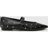 schuh lada studded ballerina flat shoes in black | Schuh