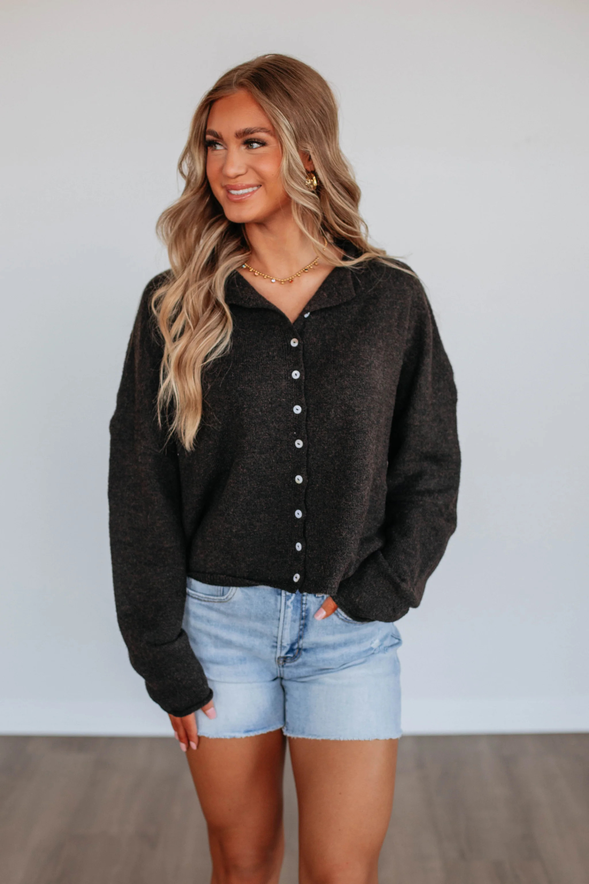 Brooke Cardigan - Espresso | Wild Oak Boutique