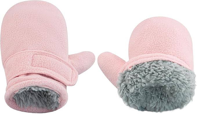 BAVST Baby Toddler Winter Mittens Girls Warm Fleece Lined Gloves Kids Sherpa Lined Mittens for Bo... | Amazon (US)