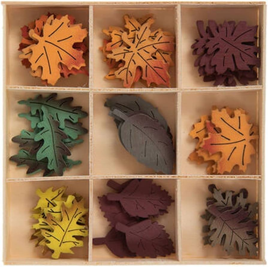 Autumn Leaves Painted Miniature Wood Cutout Shapes - 45 Pieces - for Craft, Decor, Scrapbooking, ... | Amazon (US)