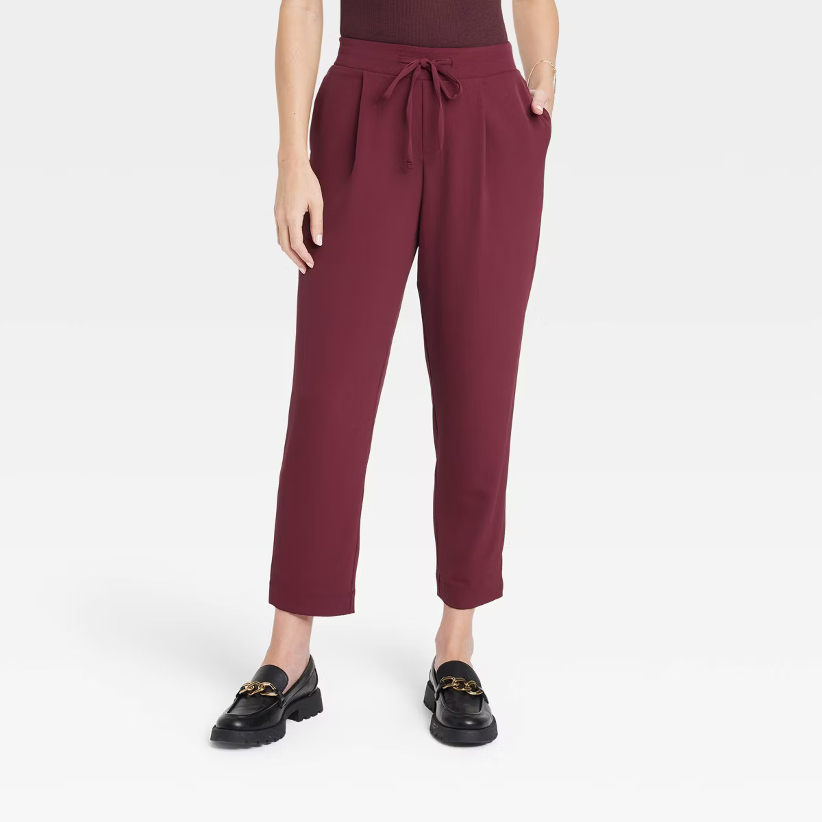 Women's High-Rise Tapered Fluid Ankle Pull-On Pants - A New Day™ | Target