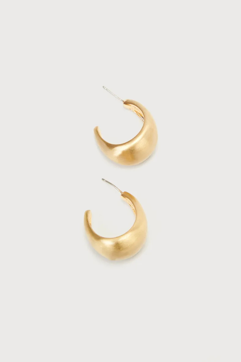 Stunning Decision Gold Matte Chunky Hoop Earrings | Lulus