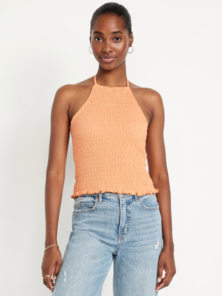 Sleeveless Smocked Crop Top | Old Navy (US)