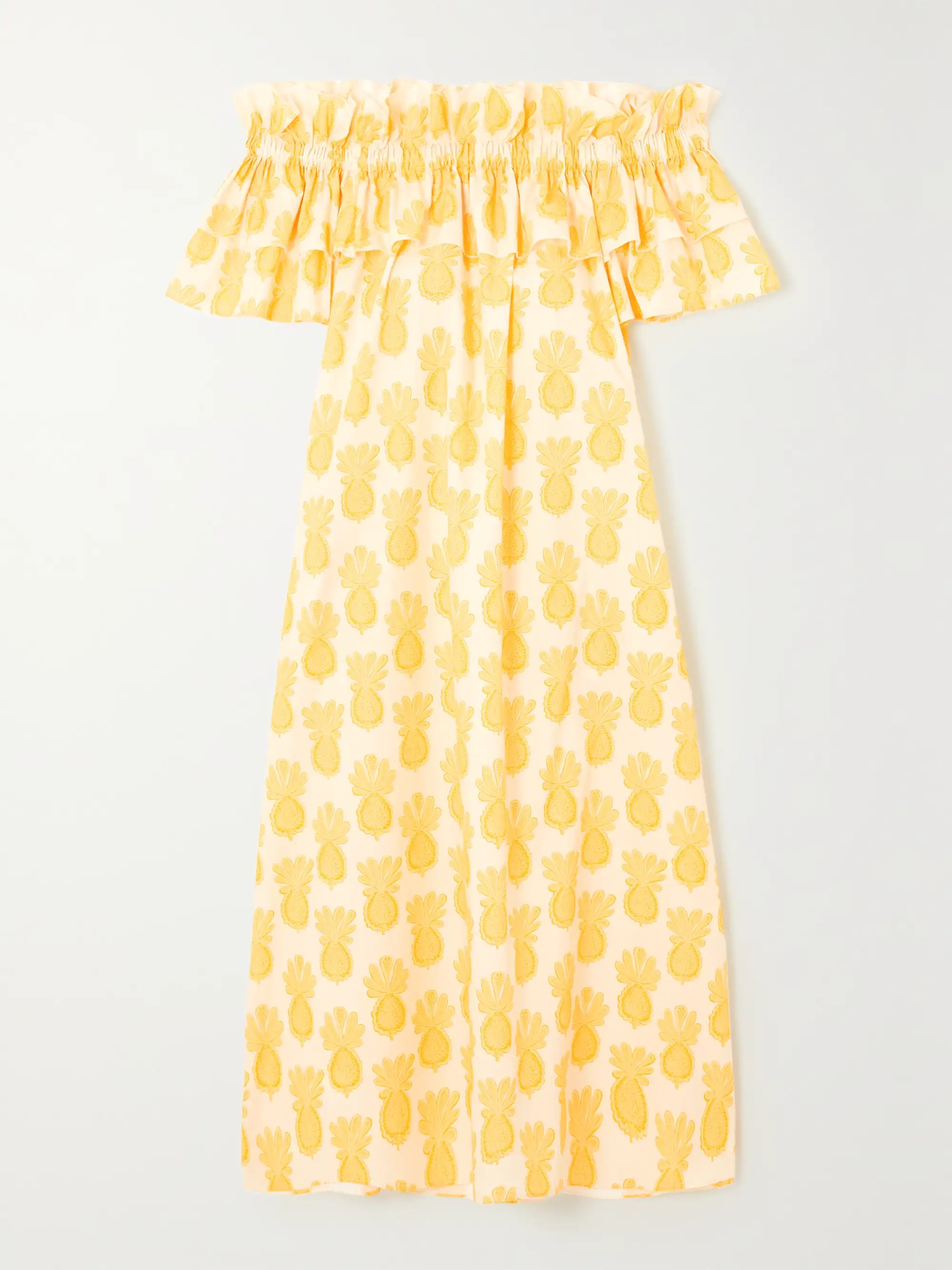 Breakfast off-the-shoulder printed cotton-poplin maxi dress | NET-A-PORTER (US)