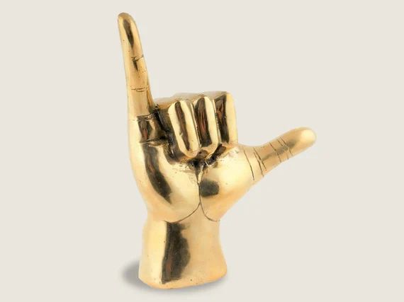 The Shaka Hand  Mahalo Hand  Hang Loose  Brass Hand Sign  | Etsy | Etsy (US)