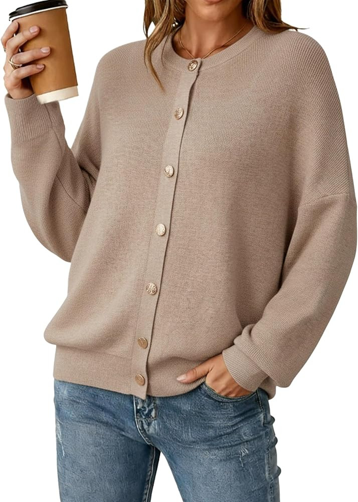 Arach&Cloz Women's Wool Blend Oversized Cardigan Sweaters Button Down Casual Winter Clothing | Amazon (US)