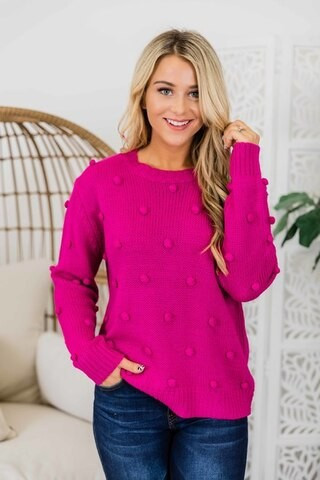 What You Seek Magenta Sweater | The Pink Lily Boutique