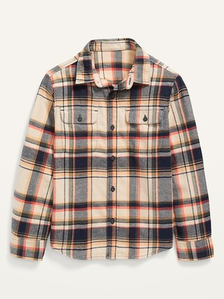 Built-In Flex Flannel Utility Pocket Shirt For Boys | Old Navy (US)