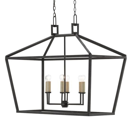 Tampa Iron Rectangular Lantern Pendant | Pottery Barn (US)