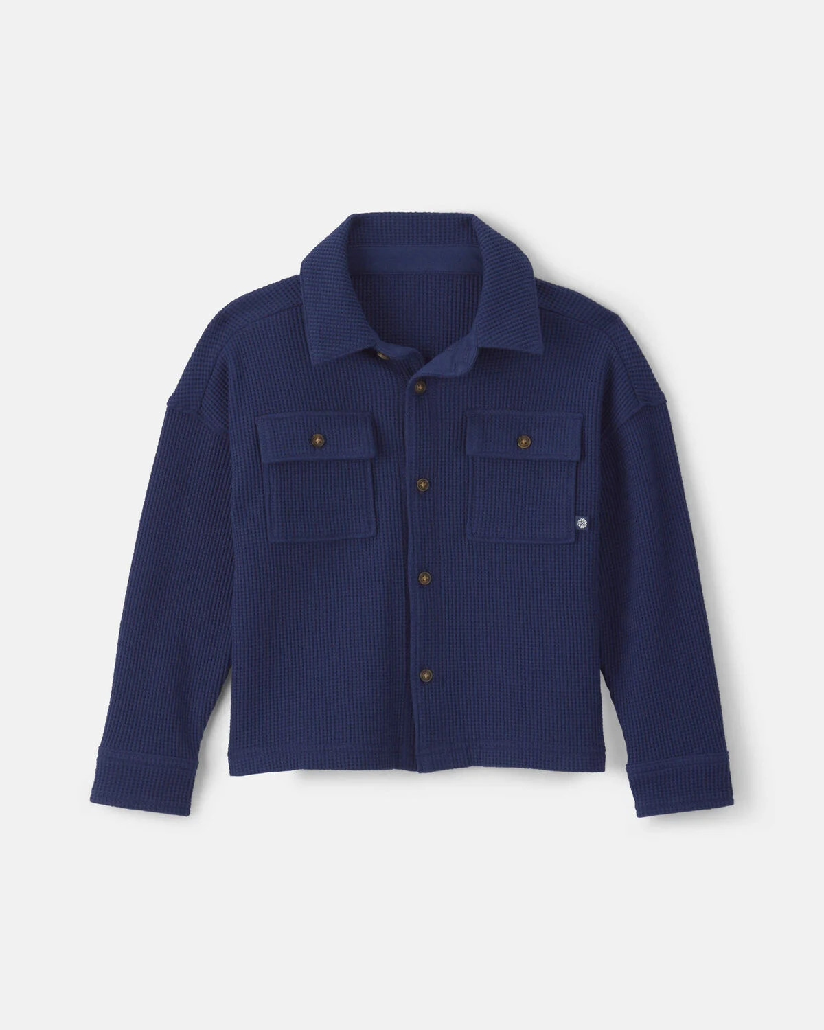 Toddler Boy Thermal Long-Sleeve Button-Down Shirt - Navy Blue | Carter's Inc