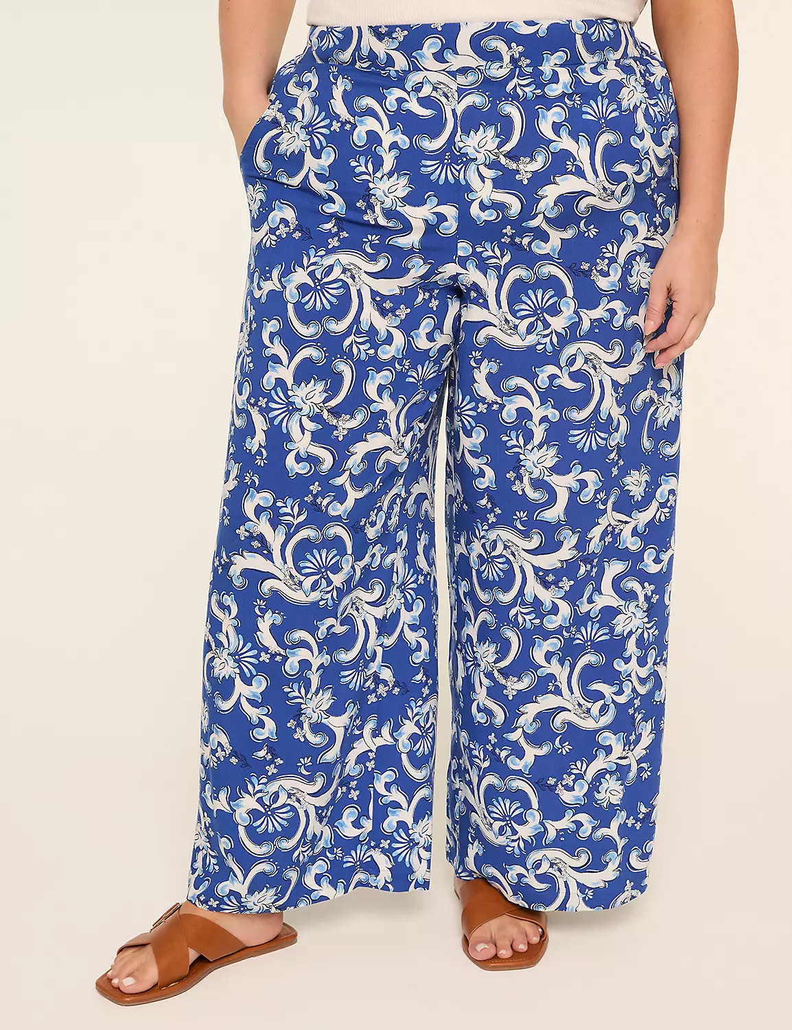 Pull-On Printed Wide Leg Pant | LaneBryant | Lane Bryant (US)