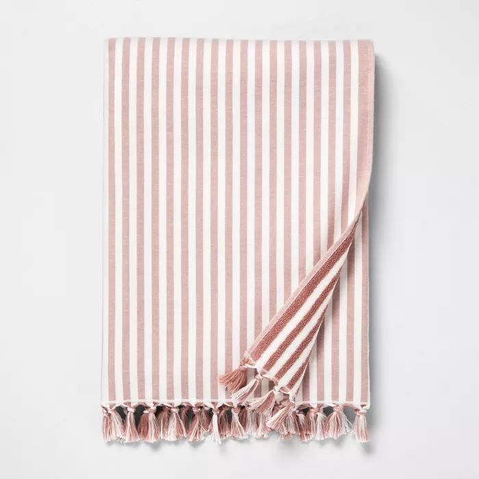 Stripe Beach Towel Dusty Rose / Sour Cream - Hearth & Hand™ with Magnolia | Target