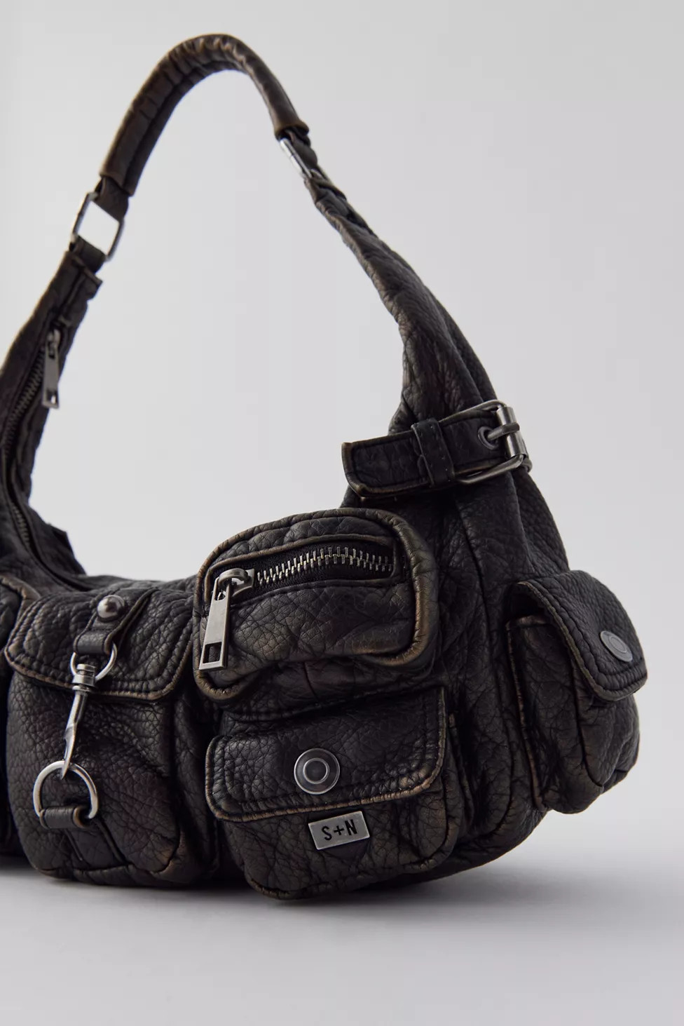 Silence + Noise Emily Washed Faux Leather Shoulder Bag | Urban Outfitters (US and RoW)