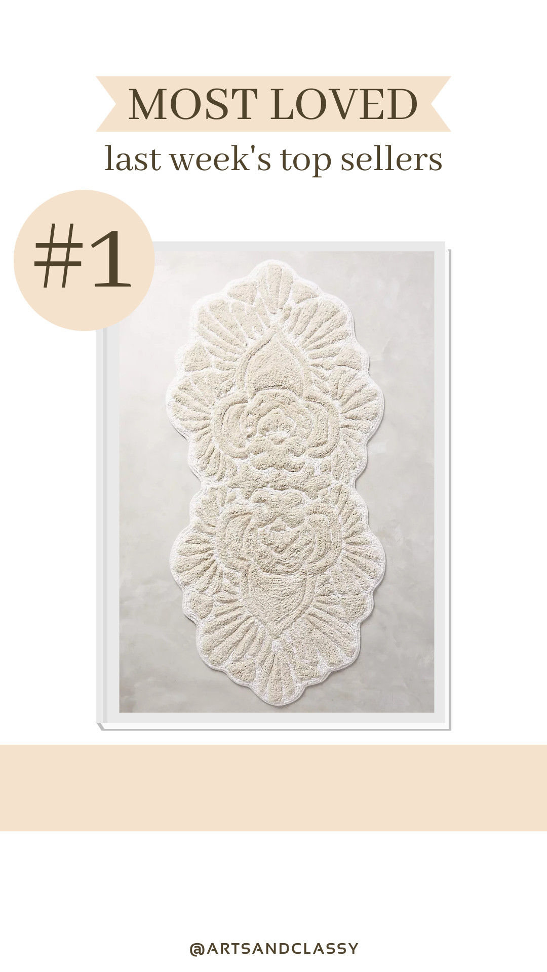 Holding strong at #1 this week is the Riviera Bath Mat in Cream—and it's currently on sale for a limited time! I have it in my master bathroom from my recent makeover and I’m still obsessed. It’s soft, stylish, and adds the perfect touch of texture and warmth. If you’ve been eyeing it, now’s the time to grab it! 

 #LTKHome #LTKSaleAlert #LTKFindsUnder50