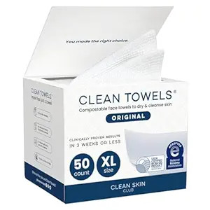 Clean Skin Club Clean Towels XL®, 100% USDA Biobased Face Towel, Disposable Face Towelette, Ecze... | Amazon (US)