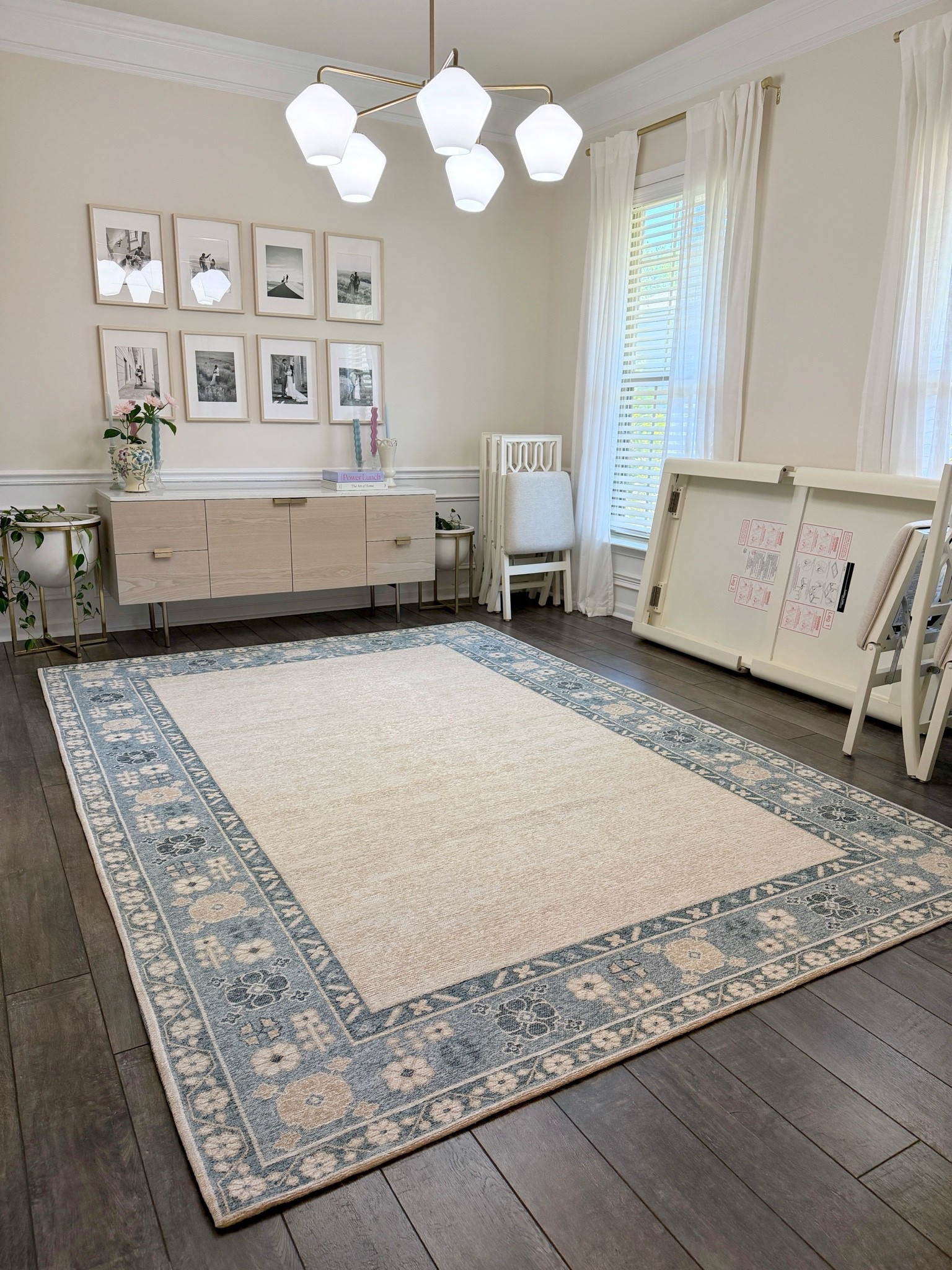 Dining room refresh! 🤗 I’ve been on the hunt for a new rug for my formal dining room and decided to give this affordable Target find a try. 🩵 The soft blue border gives it that classic grandmillennial feel, while the simple design works with so many decorating styles. 🙌🏻 I was pleasantly surprised by the quality too — it’s not overly thick or paper-thin, making it a great everyday rug for dining rooms, living rooms, bedrooms, and more. Linked it here along with similar styles! ✨ @Target #Rug #AreaRug #TargetFind

#LTKHome #LTKSaleAlert